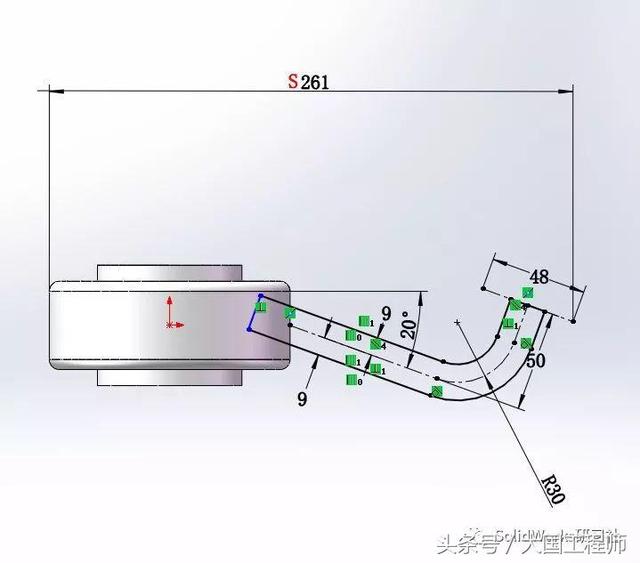 SolidWorks建模步骤：练习题3D08_H04