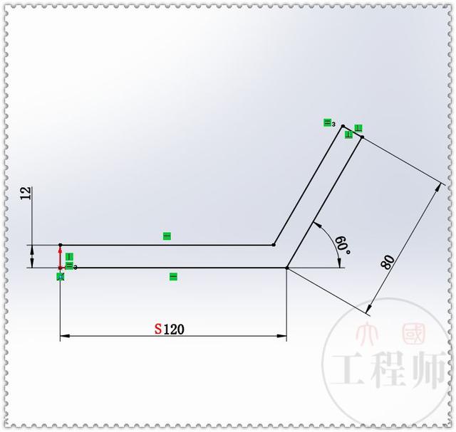 3D建模练习题，这个图主要是一个筋特征，其他的都很简单