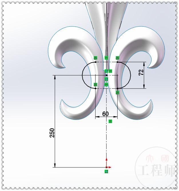 SolidWorks曲面画的鸢尾图形，这个图有点难，初学者估计画不出来