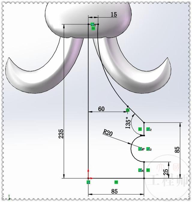 SolidWorks曲面画的鸢尾图形，这个图有点难，初学者估计画不出来