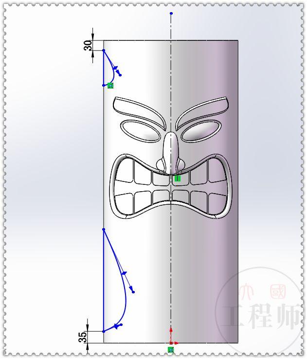 用SolidWorks画一个大嘴凳，这个图还是有些难度的