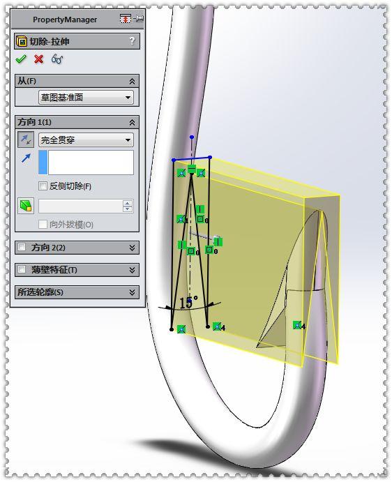 用SolidWorks画一个鱼钩，此图的难度系数几乎为零