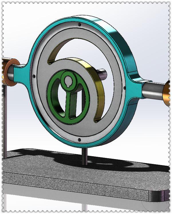 用SolidWorks设计的使用偏心机制进行往复运动的机构