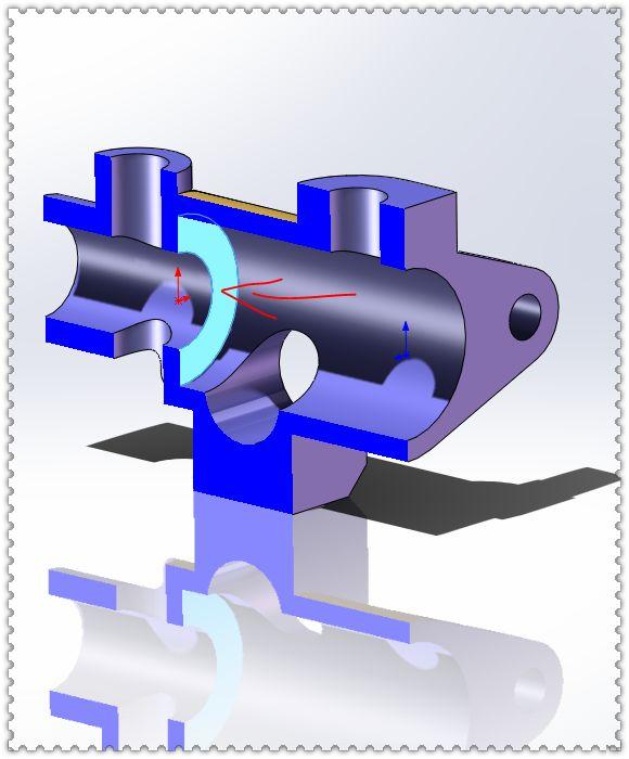 用SolidWorks建模的实体零件，此图仅用拉伸和切除就可以