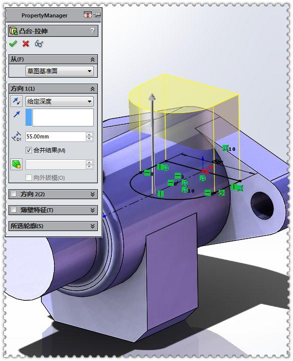 用SolidWorks建模的实体零件，此图仅用拉伸和切除就可以