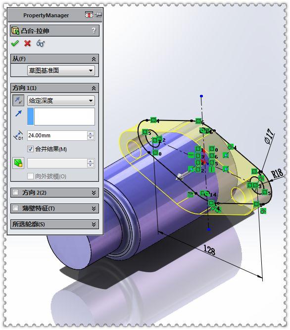 用SolidWorks建模的实体零件，此图仅用拉伸和切除就可以