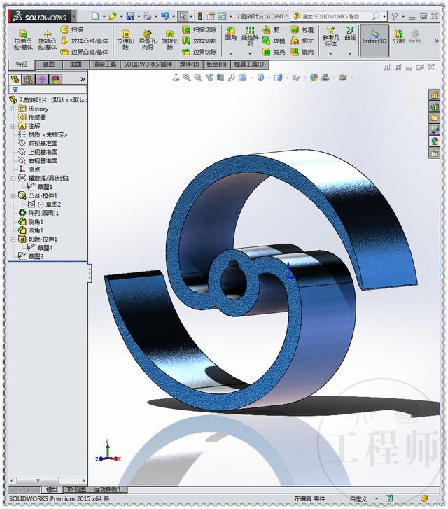 用SolidWorks设计的一个水表机制，用两个标准件齿轮来驱动