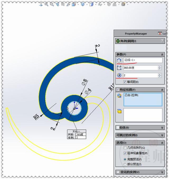 用SolidWorks设计的一个水表机制，用两个标准件齿轮来驱动