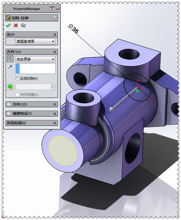 用SolidWorks建模的实体零件，此图仅用拉伸和切除就可以