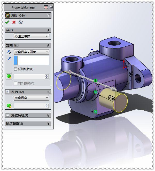 用SolidWorks建模的实体零件，此图仅用拉伸和切除就可以