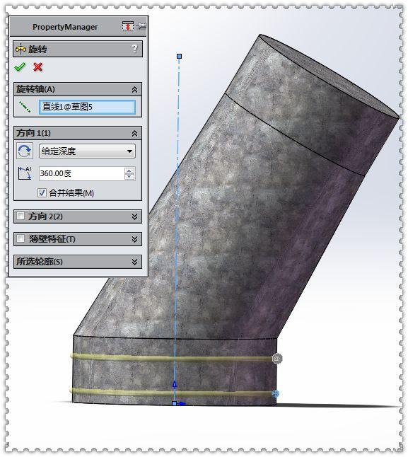 用SW实体建模的裤型三通管，如果曾经学过放样现在就能画出此图