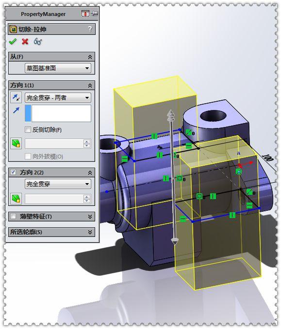 用SolidWorks建模的实体零件，此图仅用拉伸和切除就可以