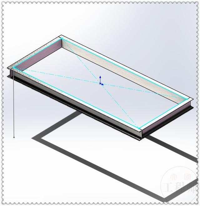 用SolidWorks焊件模块绘制的支撑钢架，这个的模型的草图好画多了