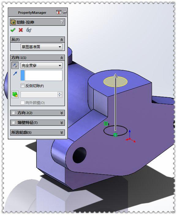 用SolidWorks建模的实体零件，此图仅用拉伸和切除就可以