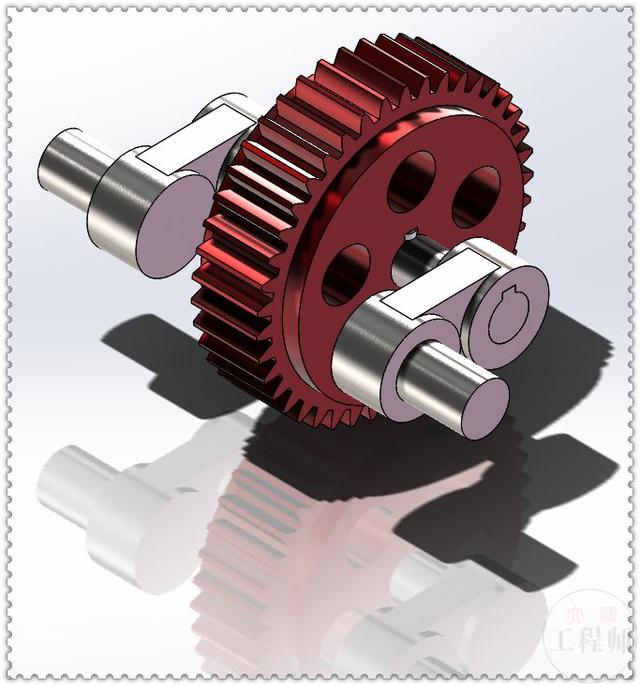 用SolidWorks设计的往复式的齿轮运动机构，要用到多个子装配体