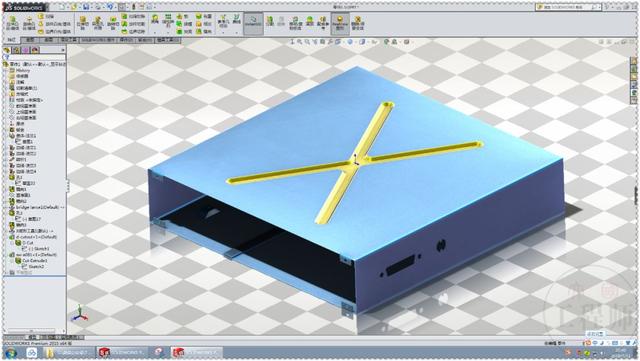 用SolidWorks钣金画的金属外壳，过程中要用到成型工具和特征库