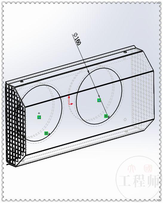 用SolidWorks设计的墙上出、入通风口，此图用钣金模块建模