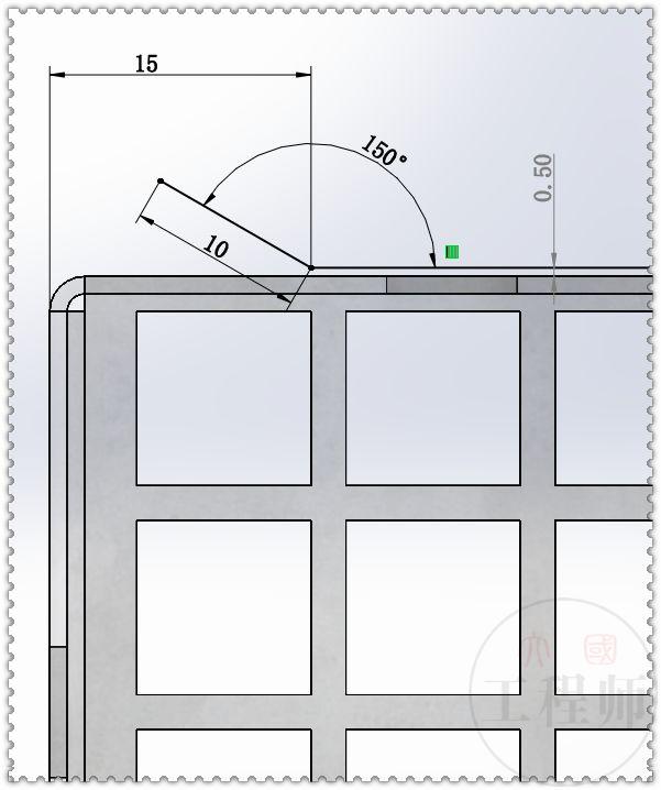 用SolidWorks设计的墙上出、入通风口，此图用钣金模块建模