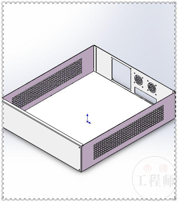 SolidWorks画一个钣金箱体的底壳，除了填充阵列，都是些基本操作