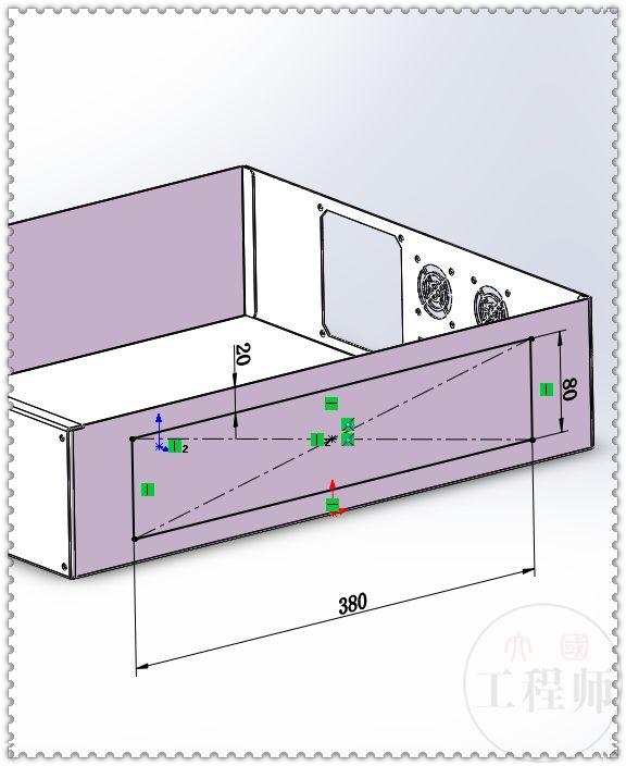 SolidWorks画一个钣金箱体的底壳，除了填充阵列，都是些基本操作