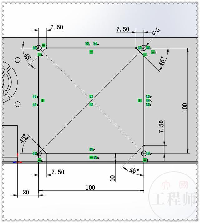 SolidWorks画一个钣金箱体的底壳，除了填充阵列，都是些基本操作