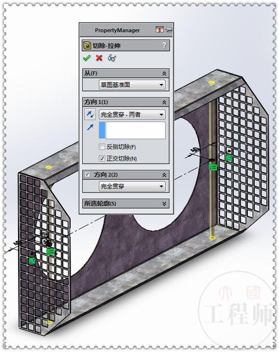 用SolidWorks设计的墙上出、入通风口，此图用钣金模块建模