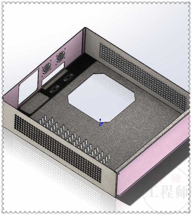 SolidWorks画一个钣金箱体的底壳，除了填充阵列，都是些基本操作