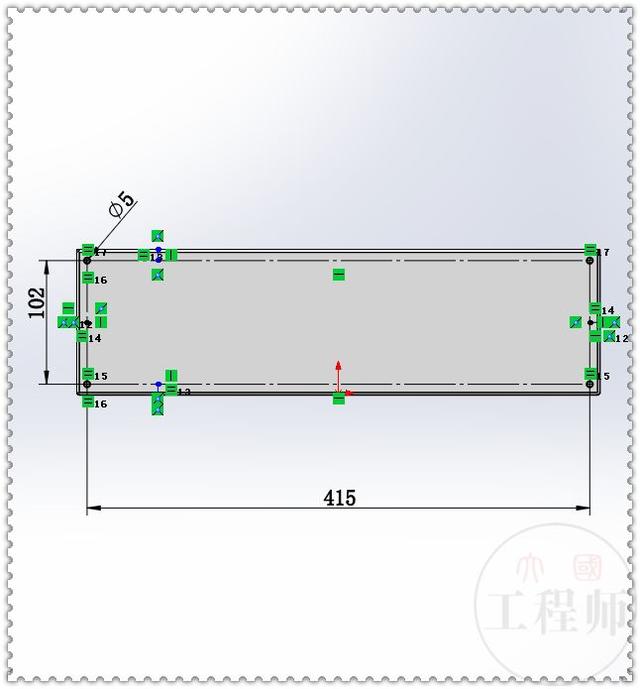 SolidWorks画一个钣金箱体的底壳，除了填充阵列，都是些基本操作