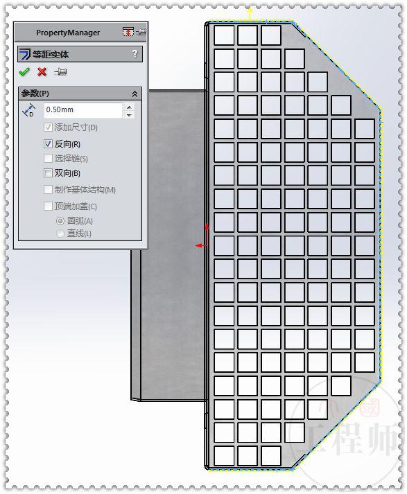 用SolidWorks设计的墙上出、入通风口，此图用钣金模块建模