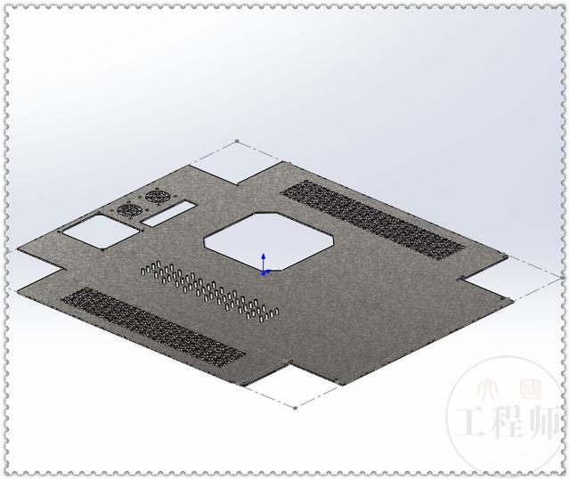 SolidWorks画一个钣金箱体的底壳，除了填充阵列，都是些基本操作