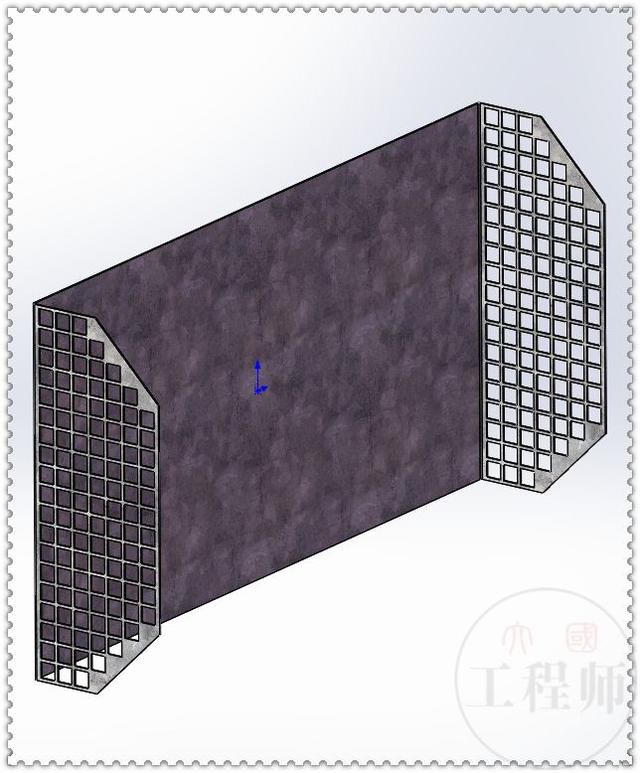 用SolidWorks设计的墙上出、入通风口，此图用钣金模块建模