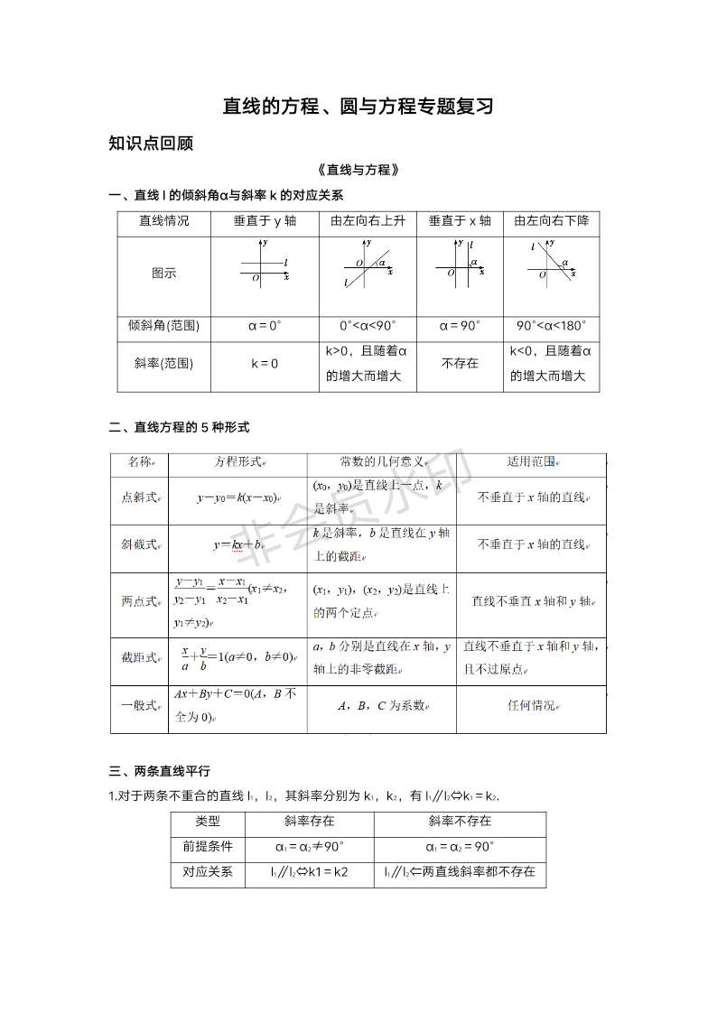 直线与方程、圆与方程专题选择题-天津市2023-2024学年高二上学期期中考试数学试题汇编