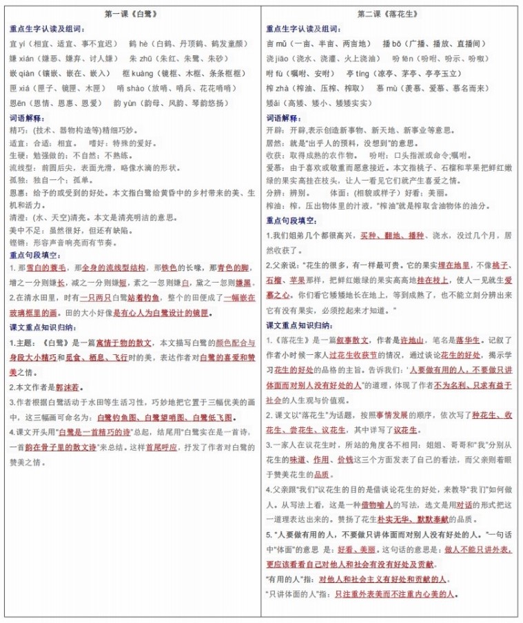 五上语文知识点【课课贴】（14页）