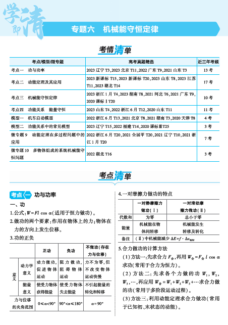 2025版.新高考版.高考总复习.物理考点清单+模型清单-新高考版专题六OK